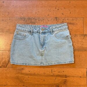 Edikted Light Blue Denim Skirt